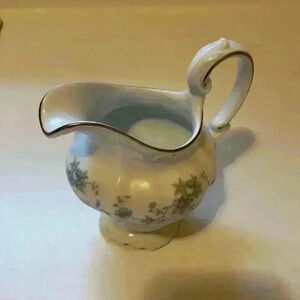 Johann Haviland Blue Garland Creamer with silver trim